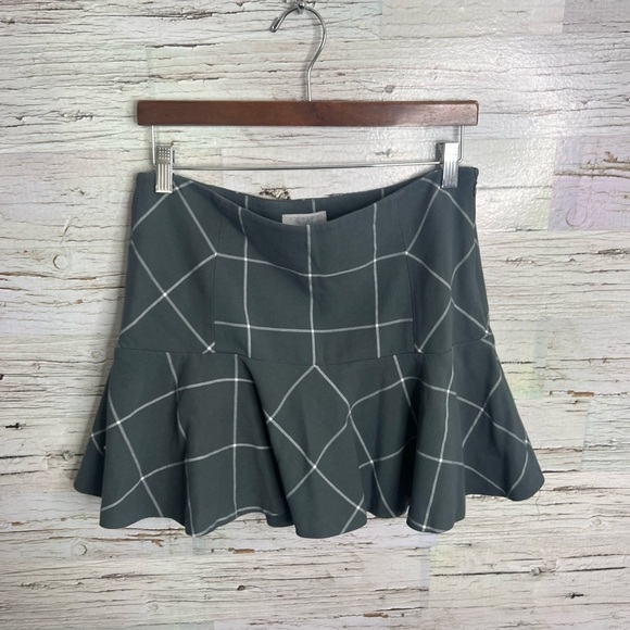 1. State Dresses & Skirts - 1.State Windowpane Plaid Skirt Gray White Schoolgirl Size medium